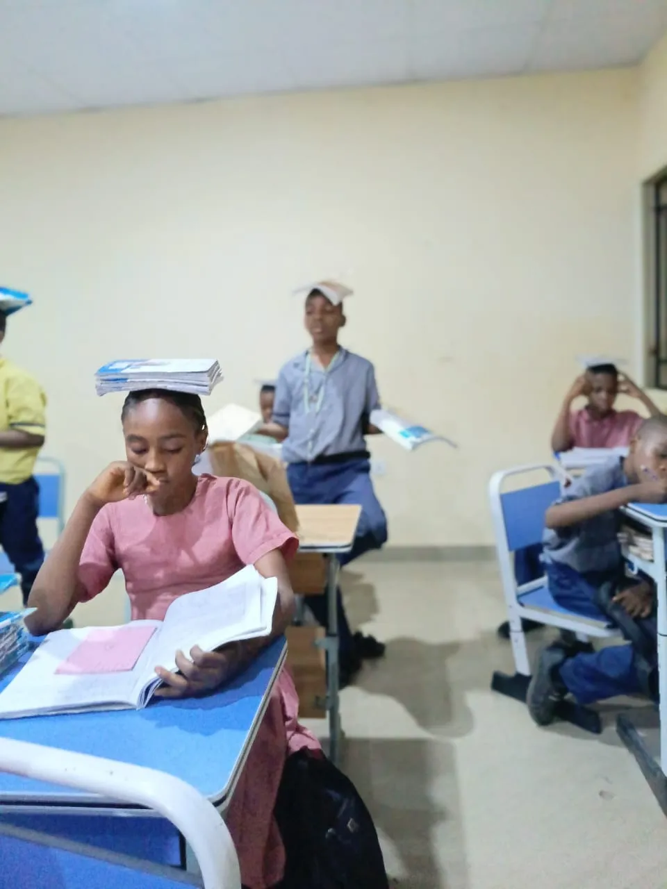 Teacher guiding students during workshop
